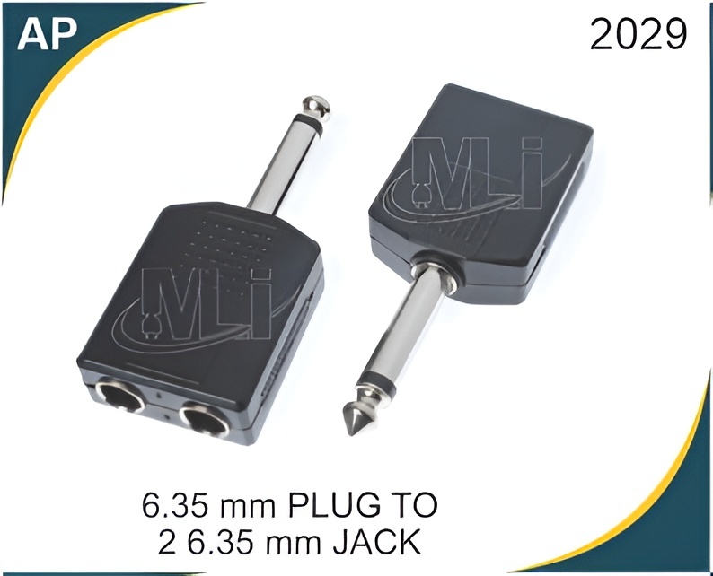 6.35 MM PLUG TO 2 6.35 MM JACK
