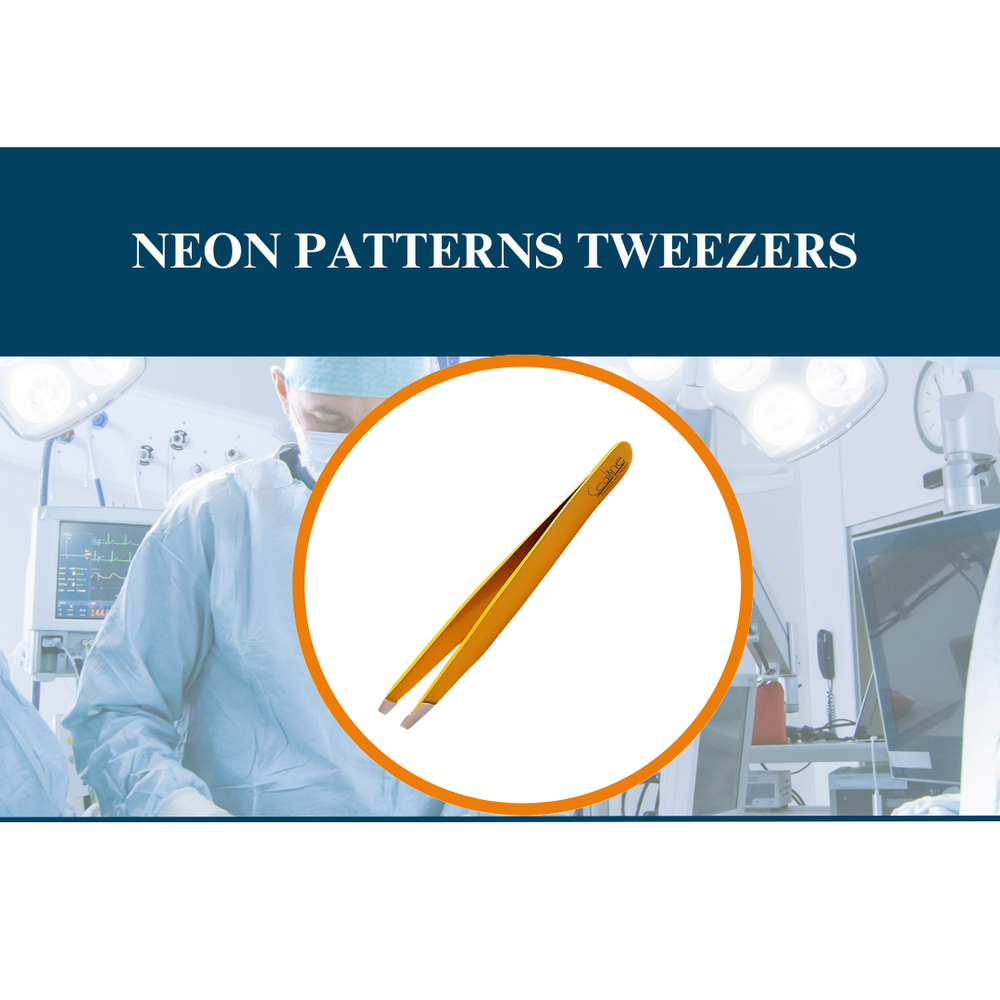 Cosmetic Neon Patterns Tweezers - Size: Standard