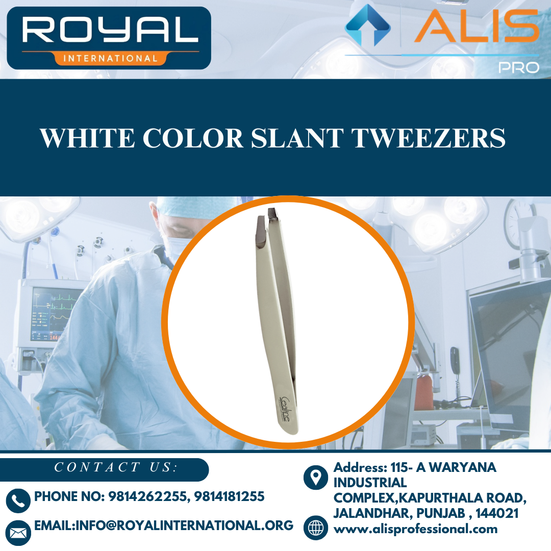 White Color Slant Tweezers