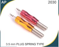 3.5 Mm Plug Spring Type - Nickel Plated Brass, 45 Mm, Black, Mono/stereo, Reinforced Spring Strain Relief