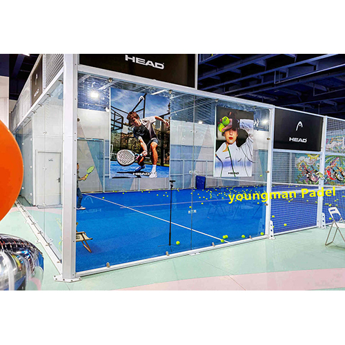 Explosion-Proof Tempered Glass Double Jointed Columns Padel Court - Color: As Per Requirement