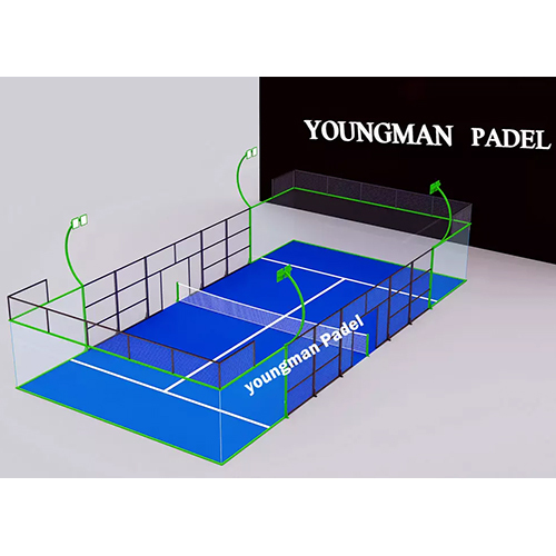 International Padel Federation Tennis Court - Synthetic Material, Rectangular Design, Dustproof , Custom Color Options, Incandescent Lighting