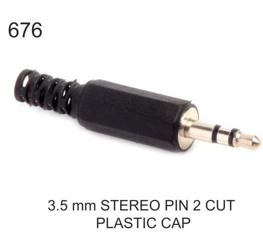 3.5 MM STEREO PIN 2 CUT PLASTIC CAP