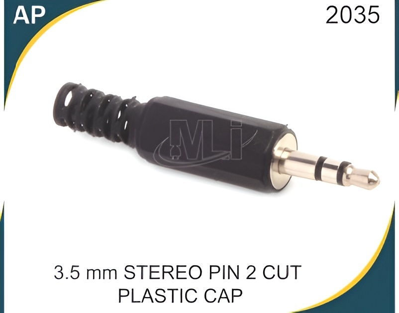3.5 MM Stereo Pin 2 Cut - Plastic , Black, Single Pin, Standard Current Rating | Prevent Ground Loops, Isolate Components, Noise Reduction, Signal Integrity Improvement