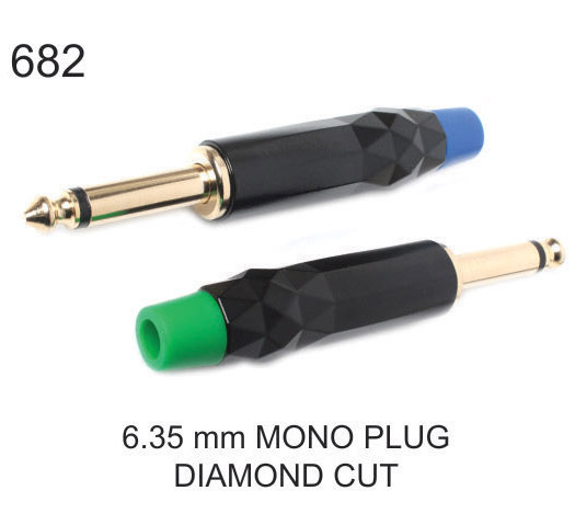 6.35MM MONO PLUG DIAMOND CUT METAL