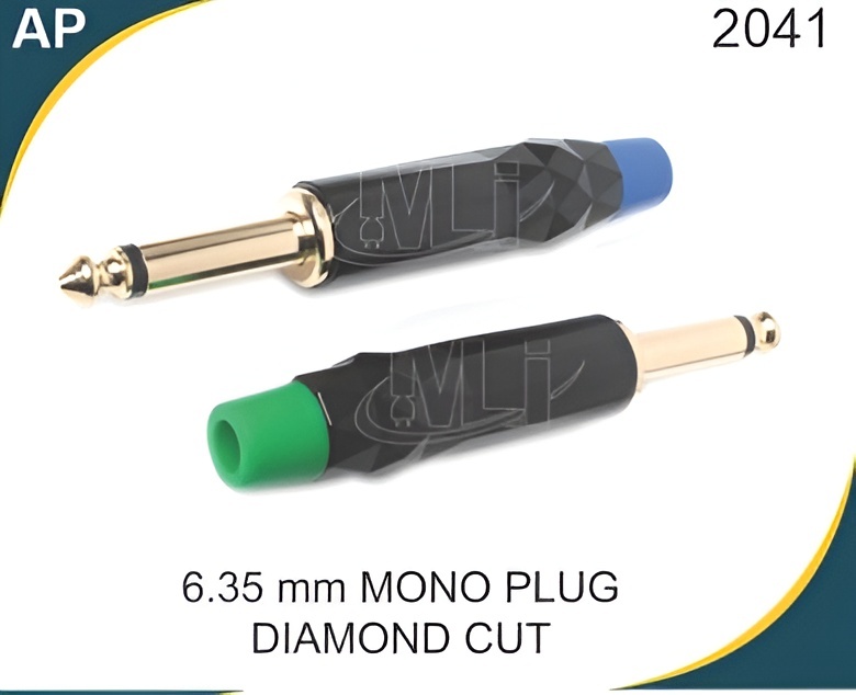6.35MM MONO PLUG DIAMOND CUT METAL