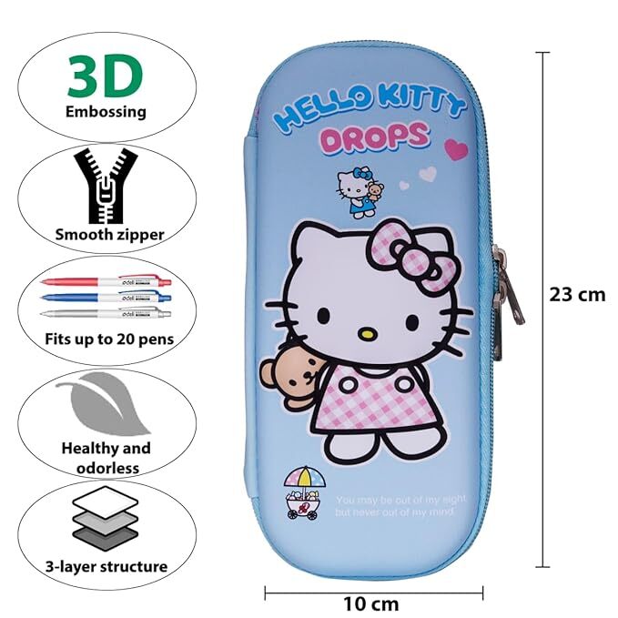 CherryBox Large Capacity 3D Cartoon Cover Hard Top Pencil Case/Box/Pouch for Kids Boys & Girls
