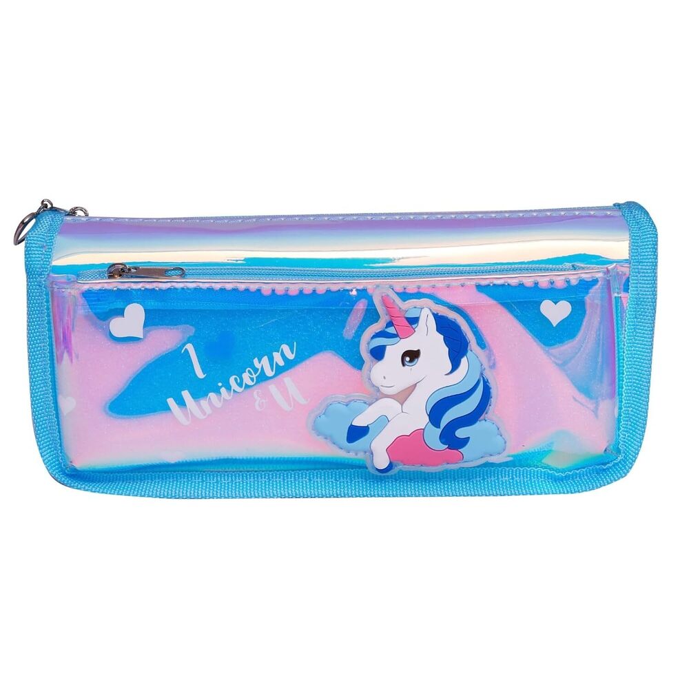 Cherrybox Cute Unicorn Pen Pouch Stationary Box Anti-Shock Multi Compartment And Zipper Pencil Case For Students Kids - Material: Plastic