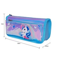 CherryBox Cute Unicorn Pen Pouch Stationary Box Anti-Shock Multi Compartment and Zipper Pencil Case for Students Kids