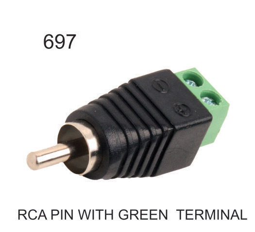 RCA PIN WITH GREEN TERMINL
