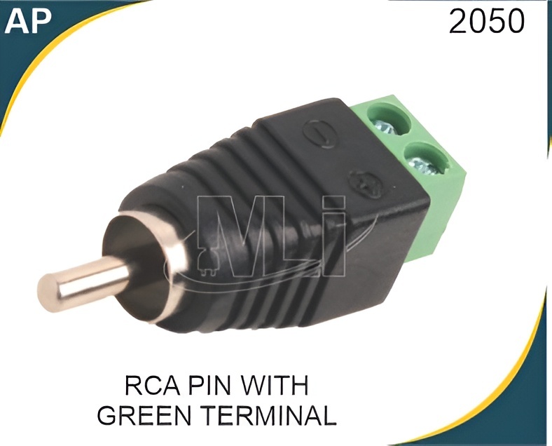 RCA PIN WITH GREEN TERMINL