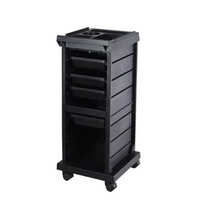 Hair Salon Trolley - Durable Hard Plastic, Different Sizes Available, Classic Black Color | Portable Storage Solution For Essential Salon Tools