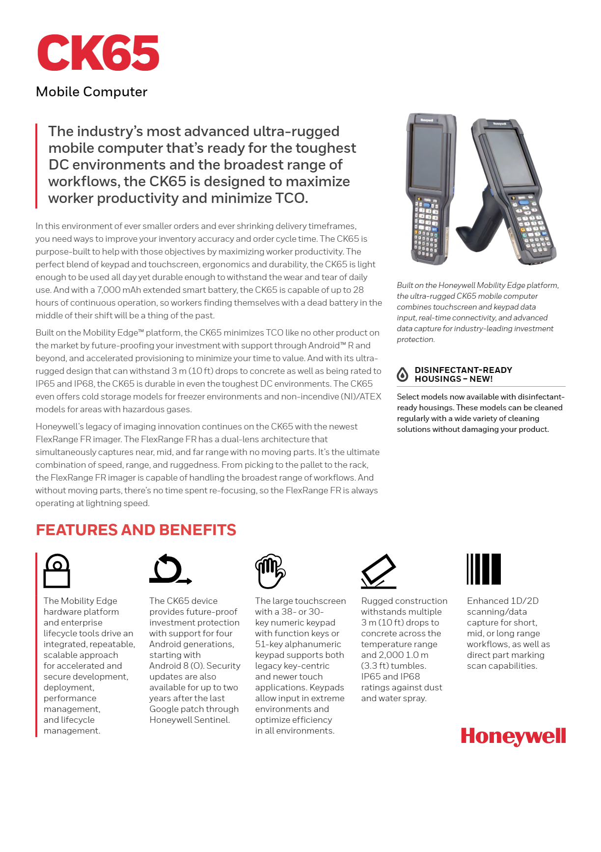 Honeywell Ck65 Mobile Computer - Attributes: ]