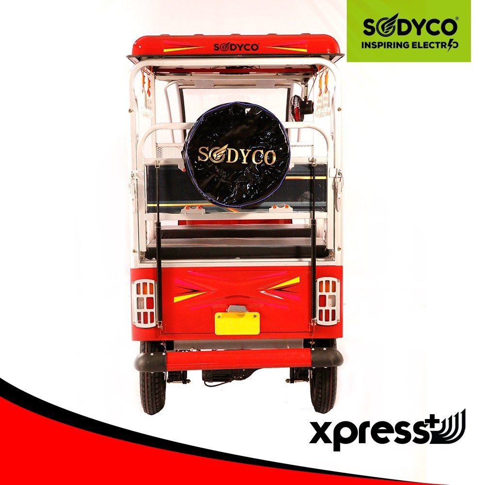 Sodyco Xpress+ Electric Rickshaw - 1200w Motor Power, 1 Year Lead-acid Battery Life | 5-person Seating Capacity, 40 Km/hr Top Speed, Eco-friendly Design With Enhanced Safety Features