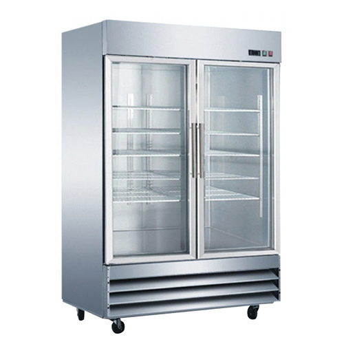 Glass Door Refrigerator - Color: Silver