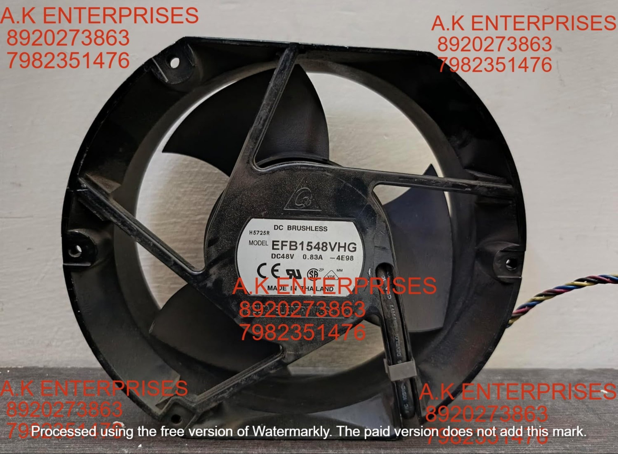  EFB1548VHG Axial Fan 48V-0.83A DC Brushless Air Cooling Fan 4000 RPM 172 * 150 * 51mm 4-Wire (Metal)