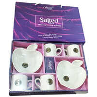 4 Pcs Cup And 2 Pcs Platter Set - Color: Different Available