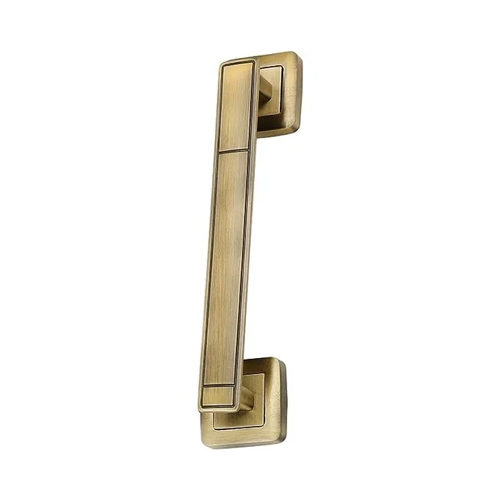 4 Lines Antique Main Door Pull Handle - Stainless Steel, 8 Inch Length, Golden Color, Polished Finish | Corrosion Resistant, Elegant Design for Any Interior