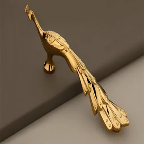 Peacock Main Door Handle - Color: Golden