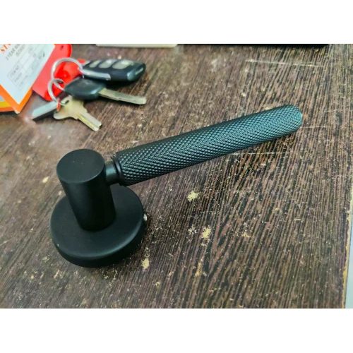 Black Matte Lever-Style Stainless Steel Mortise Door Handle