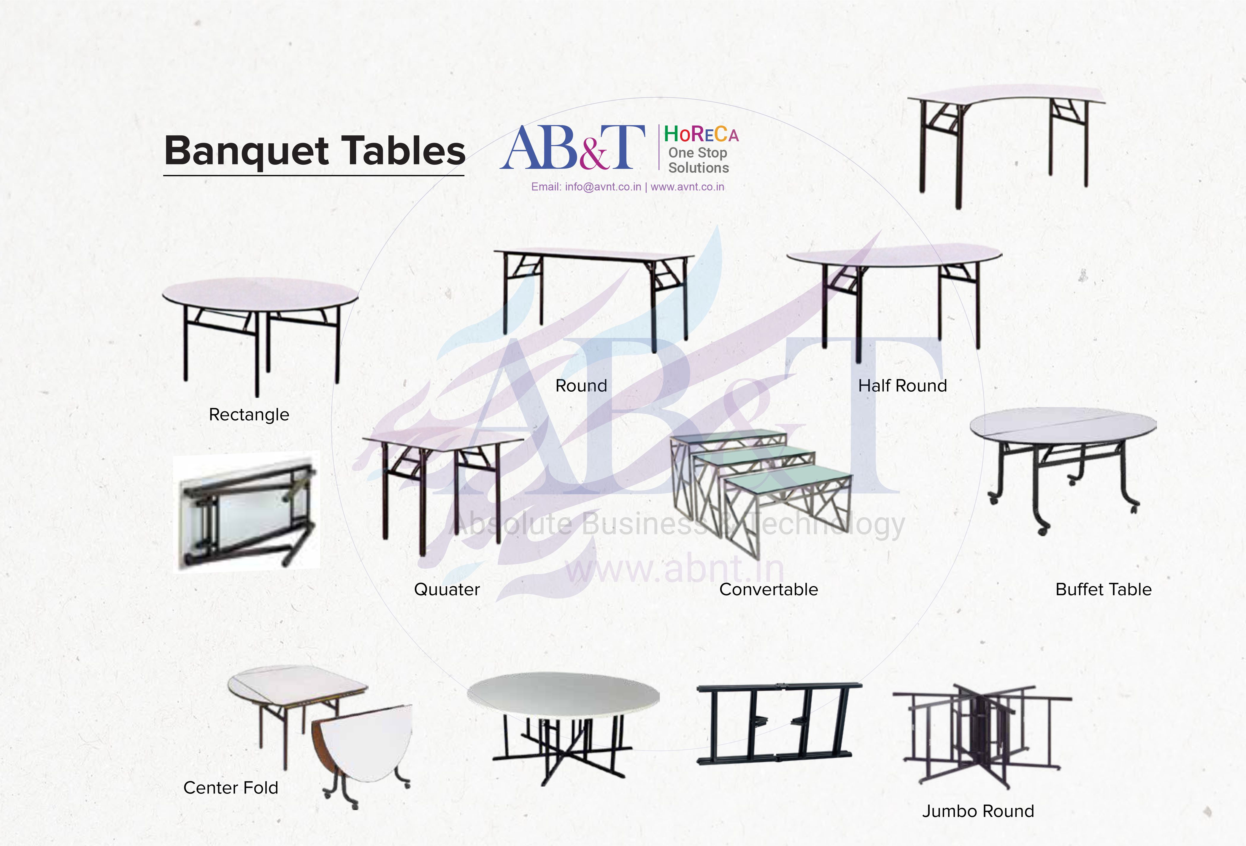 Banquet Table Manufacture - Color: Multi Color