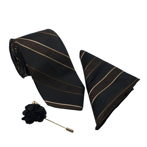 Black Striped Necktie