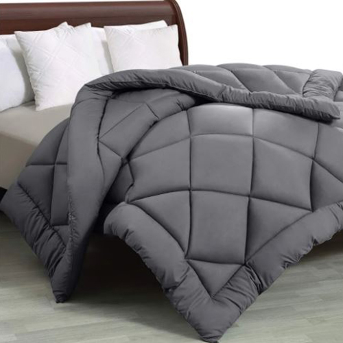 Grey Solid Double Comforter for Heavy Winter