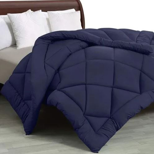 Navy Blue Solid Double Comforter for Heavy Winter