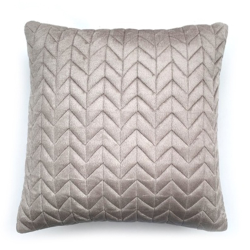 Grey Velvet Zig Zag Cushion - Pillow Filling: Foam