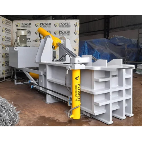 Mild Steel Scrap Baling Press Machine - Color: Grey And Yellow