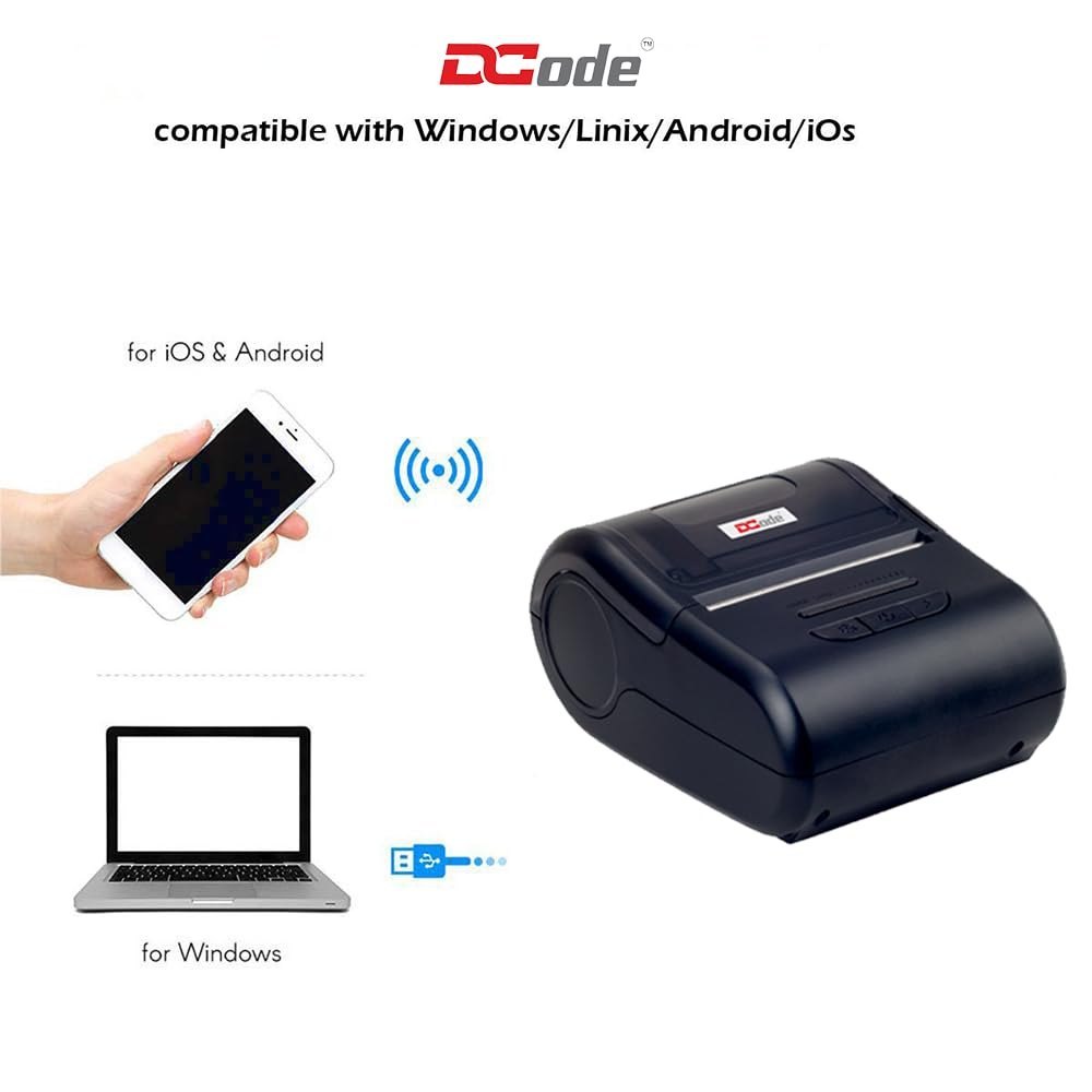 DCode DC2M -101mm/s, 2 inch Mobile Receipt and Label Printer