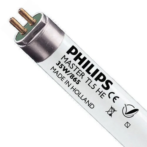 Philips MASTER TL5 HE 35W Tube Light - Glass Material, 17-inch Size, White Color, T5 Base, 35W Power, 5000-6500 K Color Temperature | Industrial Use, Easy Installation, Warranty Included
