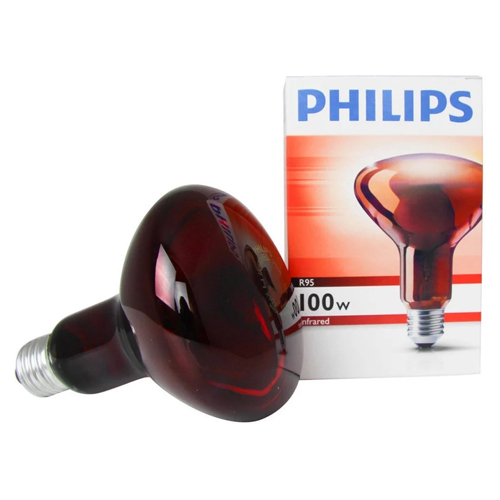 R95 IR 100W E27 230V Red Philips Bulb