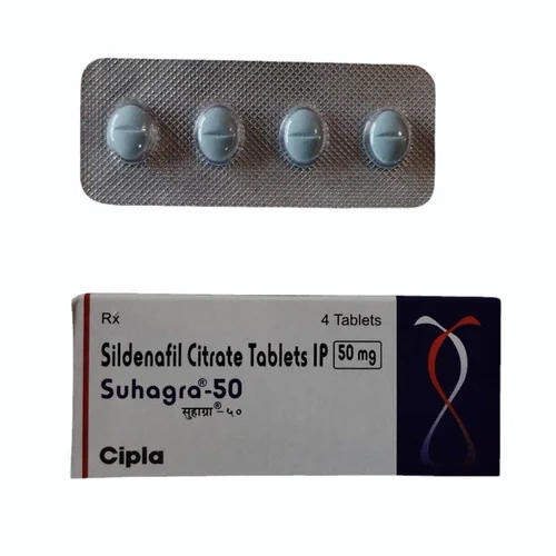 Suhagra 50 Tablet - 50 mg Solid Form , Box of 4 Tablets for Various Medical Conditions 