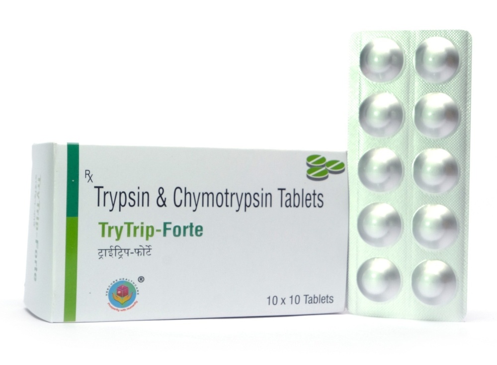 Trypsin Chymotrypsin 1 lakh IU