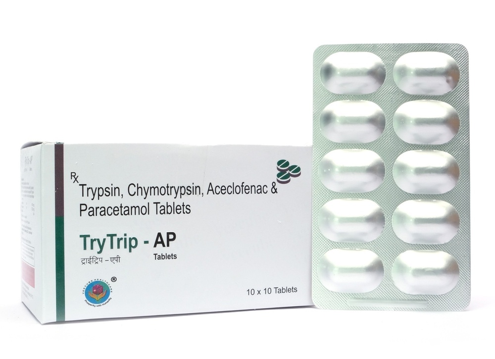 Trypsin Chymotrypsin 50000 IU Aceclofenac 125mg Paracetamol 325mg