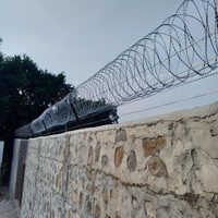 100m Concertina Rbt Wire - Iron Material, 100m Length, Silver Color | Industrial Use For Security And Demarcation Applications