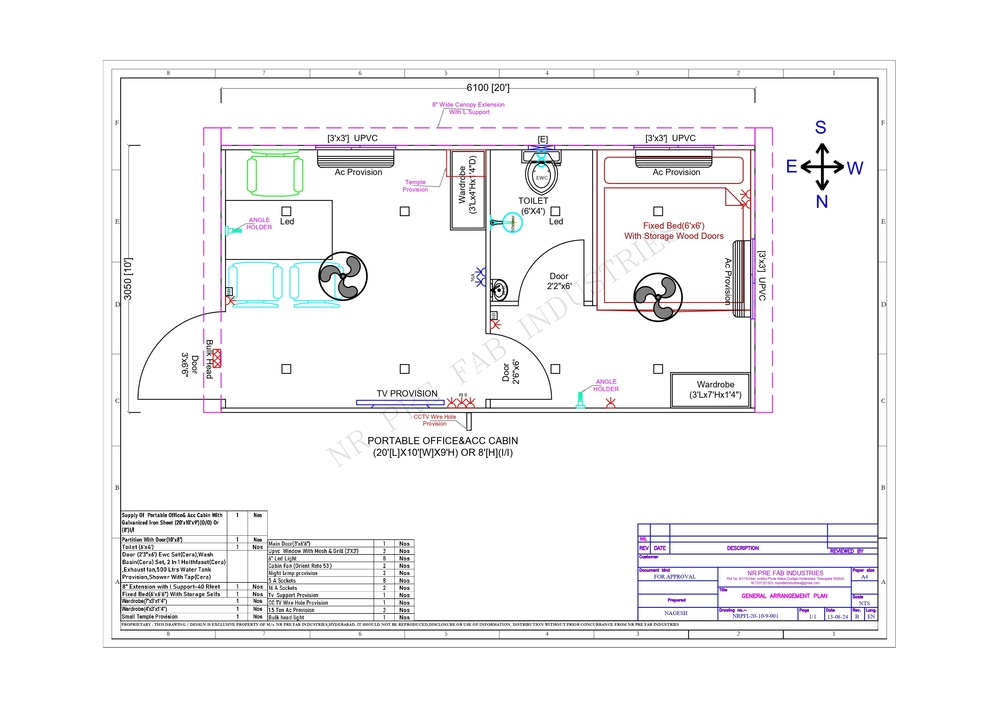 Office and Accommodation Cabin - FRP Roof Material | Durable and Versatile Shelter Solution