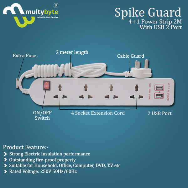 Way 2M With 2 Port Usb Spike Extension Boards