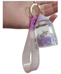 Cherrybox Cartoon Liquid Keychain Pendant For Bag, Car Key Hanging Cute Charm (cb107-6) - Plastic Material, Antique Plating, Purple Color | Adorable Cartoon Design
