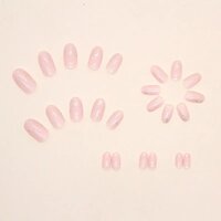 CherryBox Pink and Shining Glitter embellished Acrylic artificial nail 24 pieces set (Jelly Glue Stickers Tabs and Glue Included)