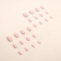 CherryBox Pink and Shining Glitter embellished Acrylic artificial nail 24 pieces set (Jelly Glue Stickers Tabs and Glue Included)