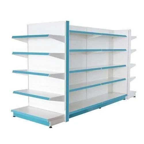 Steel Supermarket Display Rack - Color: White