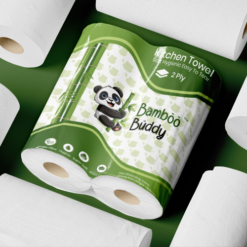 2 Ply Kitchen Towel - High-Quality Disposable Roll White Color Plain Style Various Sizes Available Perfect for Home and Hotel Use