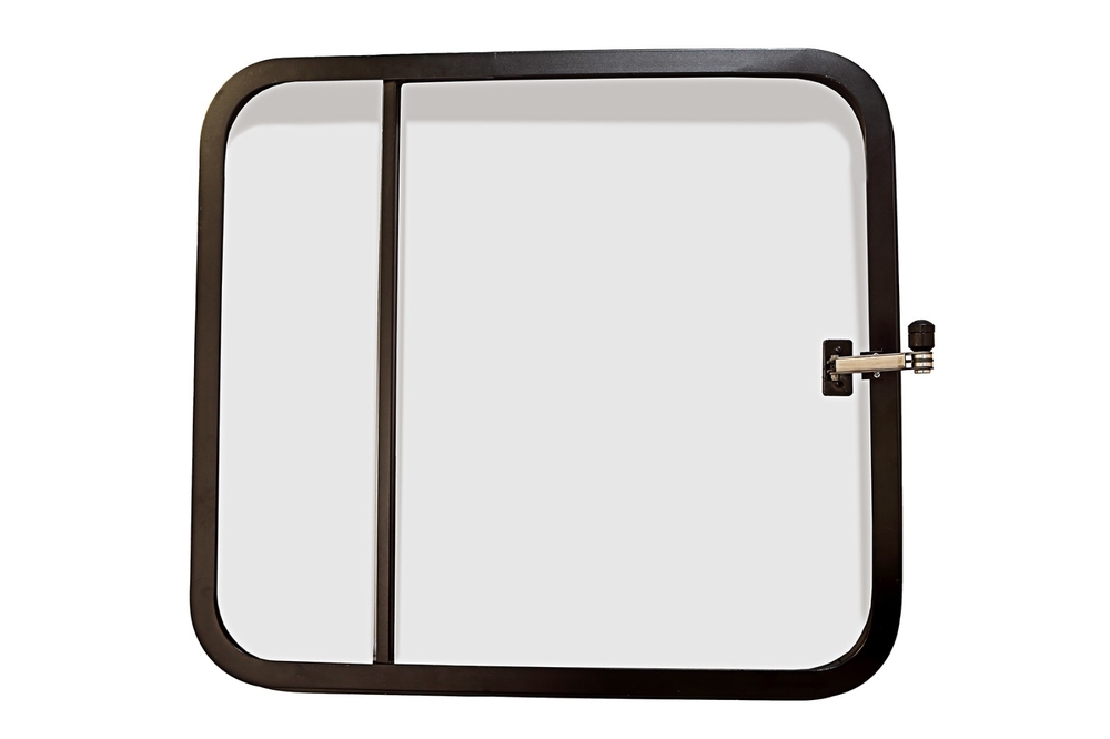 Truck Cabin Side Sliding Window - Color: Black