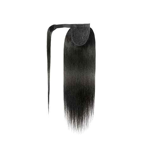 Human Hair Ponytail Straight Wrap Around Clip in Ponytail Hair Extension