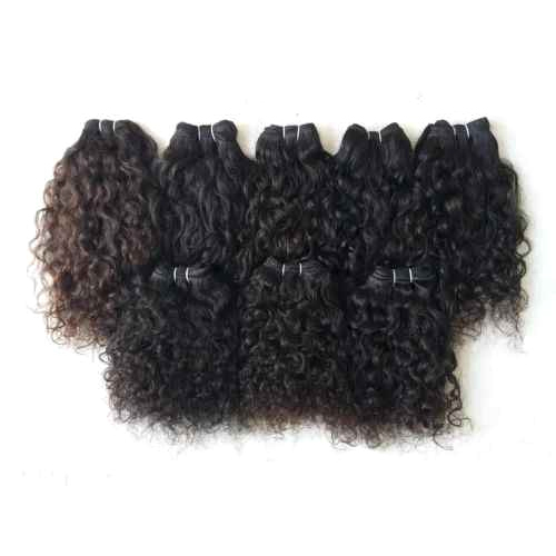 100% Cuticle Aligned Temple Remy Natural Wavy Short Size Weft Hair