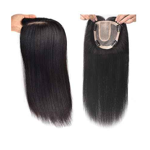 Virgin Human Hair Topper Large - Color: Black