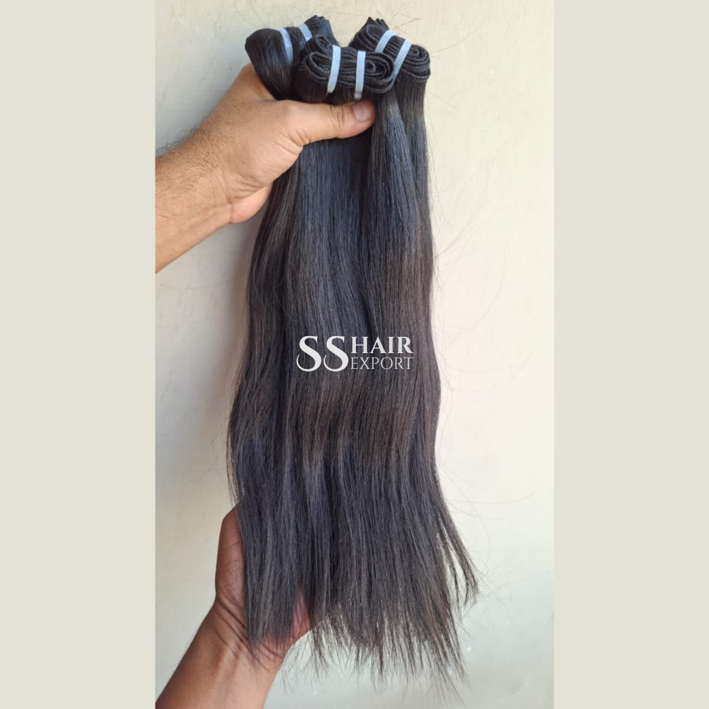 Straight Human Hair Double Drawn Weft Bundle Remy Hair Extension