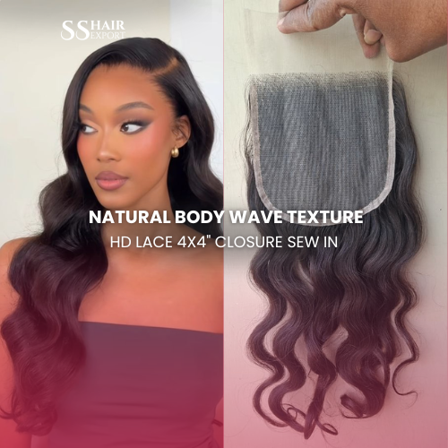 Body Wave 4x4 Closures Lace With Bundles 18inch Sew In Human Hair for hair Salon
